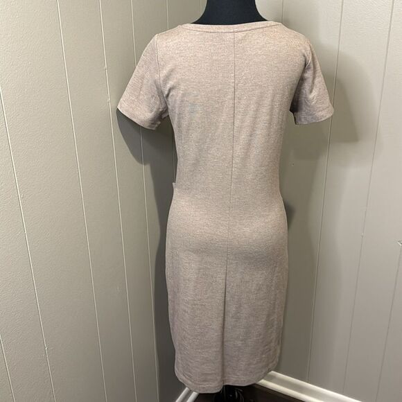 Club Monaco Twansia sheath crewneck short sleeve sarong accent midi dress. Small - Picture 7 of 8